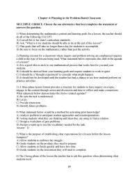 Mathematics Chapter 4 During Phase The Lesson What Strategies Did