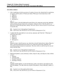 Nursing Chapter 1 After completing an initial assessment of a patient