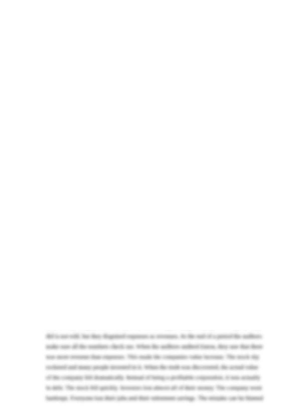 Enron scandal essay