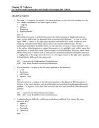 Nursing Chapter 22 The nurse is percussing the seventh right intercostal