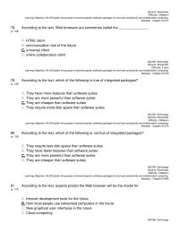 Management Chapter 4 According The Text Web Browsers Are