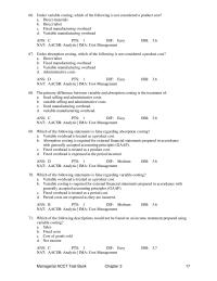 Management Chapter 3 when comparing net income using absorption&nbsp;