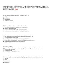 Economics Chapter 1 The Primary Virtue Managerial Economics Lies Its