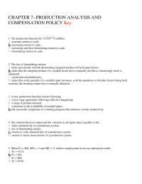 Economics Chapter 7 A firm will maximize profits by employing&nbsp;