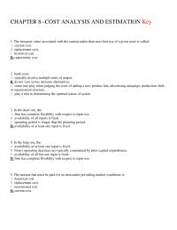 Economics Chapter 8 The Foregone Value Associated With The Current