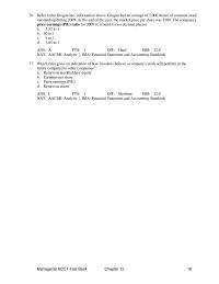 Management Chapter 12 Which ratio gives an indication of how investors