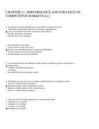 Economics Chapter 11 Competitive Market Equilibrium Social Welfare Measured The