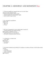 Economics Chapter 12 Long run Equilibrium Monopoly Prices Are Set Level