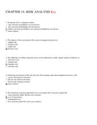 Economics Chapter 16 Economic Risk Situation Where Only Outcome Possibilities