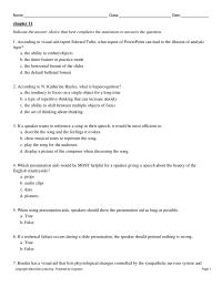 Speech Chapter 11 If a speaker wants to reference a song in their speech