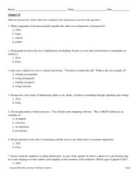Speech Chapter 15 Who Argued That Ethical Rhetoric Depends The