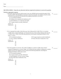 Mathematics Chapter 7 You Wish Find The Probability that The Mean