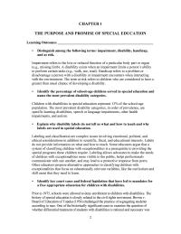 Special Education Chapter 1 Homework Labels Not Provide Information What And How