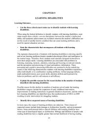 Special Education Chapter 5 Homework Explain The Possible Reasons For The Recent