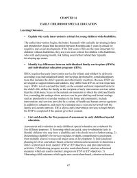 Special Education Chapter 14 Homework Early Childhood Special Education Learning Outcomes