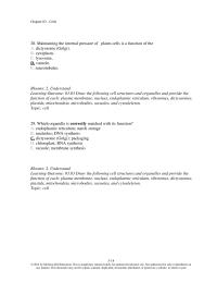 Biology & Life Sciences Chapter 3 Maintaining The Internal Pressure Plants Cells