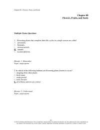 Biology & Life Sciences Chapter 8 Flowering Plants That Complete Their Life Cycles