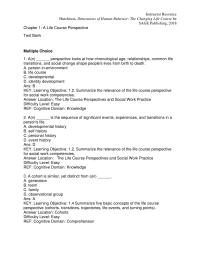 Sociology Chapter 1 The Life Course Perspectives and Social Work&nbsp;