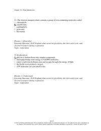 Biology & Life Sciences Chapter 10 The Electron Transport Chain Contains Group