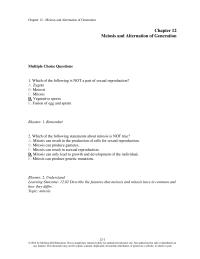 Biology & Life Sciences Chapter 12 Which The Following Not Part Sexual Reproduction