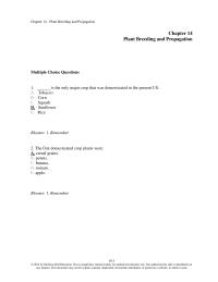 Biology & Life Sciences Chapter 14 The Only Major Crop That Was