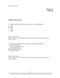 Biology & Life Sciences Chapter 15 Charles Darwin’s Book The Origin Species Was