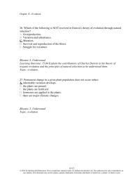 Biology & Life Sciences Chapter 15 Which The Following Not Involved Darwin’s