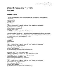 Communications Chapter 02 Identify Important Traits For