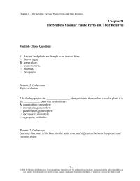 Biology & Life Sciences Chapter 21 Ancient Land Plants Are Thought Derived From
