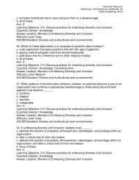 Communications Chapter 09 The inclusion framework looks at an individual’s sense