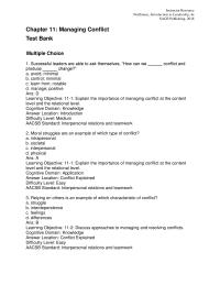 Communications Chapter 11 A new employee speaks arrogantly to veteran employees