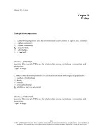 Biology & Life Sciences Chapter 25 All The Living Organisms Plus The Environmental