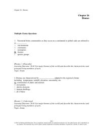 Biology & Life Sciences Chapter 26 Terrestrial Biotic Communities They Occur Continental&nbsp;