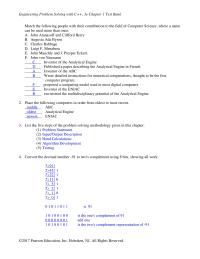 Programming Languages Chapter 1 Engineering Problem Solving With C Test
