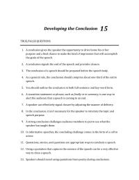 Communications Chapter 15 The Summary Portion The Speech Conclusion Should