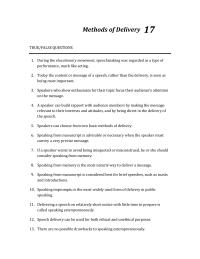 Communications Chapter 17 Effective Delivery Natural Enthusiastic