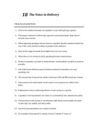Communications Chapter 18 Enthusiasm Pronunciation The Use Visual Aids Monotony
