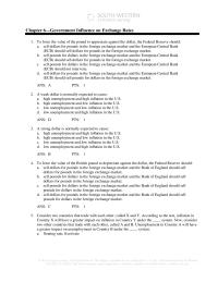 International Business Chapter 6 Primary Result The Smithsonian Agreement Was The