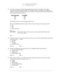 International Business Chapter 11 You are the treasurer of Arizona Corporation