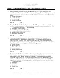 International Business Chapter 12 Depreciation of the euro relative to the U.S. dollar