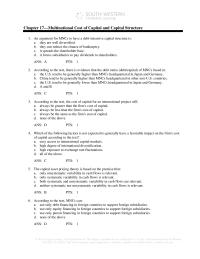 International Business Chapter 17 One argument for why subsidiaries should be only