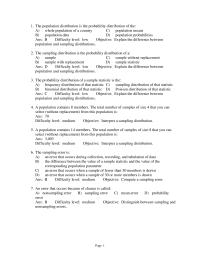 Chapter 7 The population distribution is the probability&nbsp;