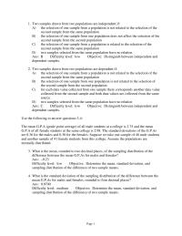 Chapter 10 What is the p-value for this hypothesis test