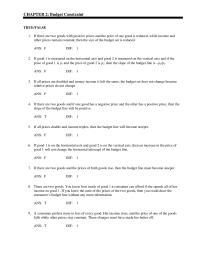 Economics Chapter 9 If there are two goods with positive prices