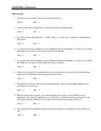 Economics Chapter 9 A person with reflexive preferences is someone