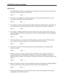 Economics Chapter 9 If a person is a net seller of some good and