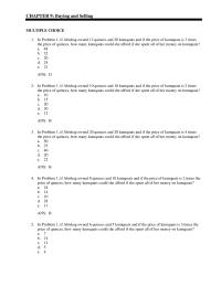 Economics Chapter 9 He initially faced prices of $25 per bushel