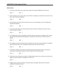 Economics Chapter 10 It would be a mistake to choose the investment