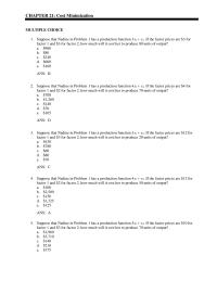 Economics Chapter 21 how much will it cost her to produce 70 units&nbsp;