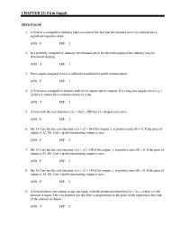 Economics Chapter 23 A firm in a competitive industry takes account
